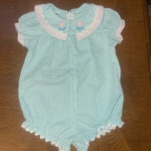 Vintage Melissa Jackson Baby Girl Gingham Romper Size 24M